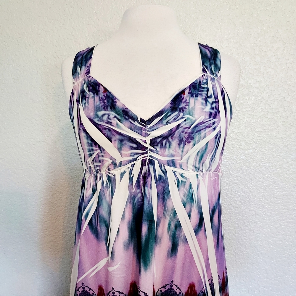 🔴3/$20 Mushka by Sienna Rose Lavender & Blue Maxi Dress Size PXS - Picture 4 of 11
